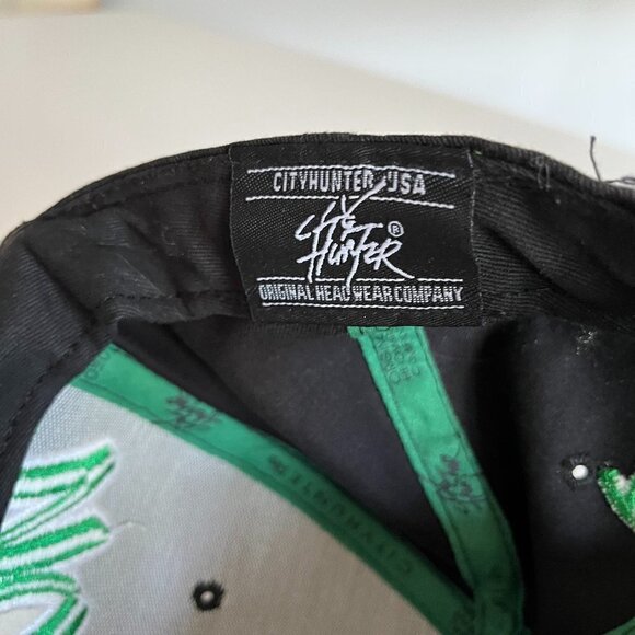 City hunter Boston Cap snapback  flowers pattern green and black - Picture 4 of 5